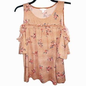 LC Lauren Conrad Short Sleeve Off Shoulder Top Size XL